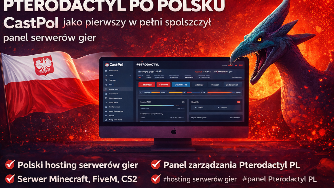 Pterodactyl po polsku – Castpol jako pierwszy spolszczył panel serwerów gier
